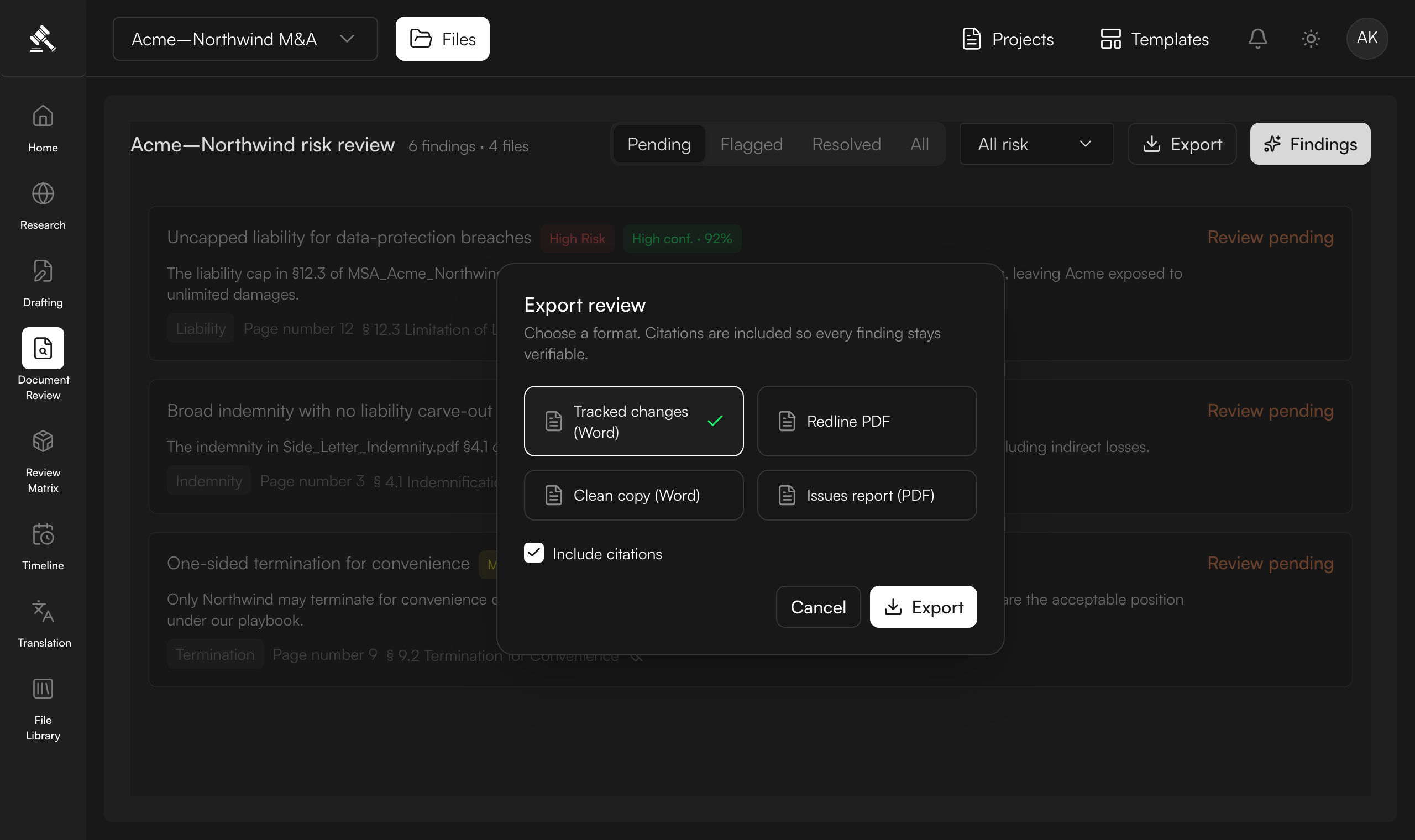 Resolve and export
