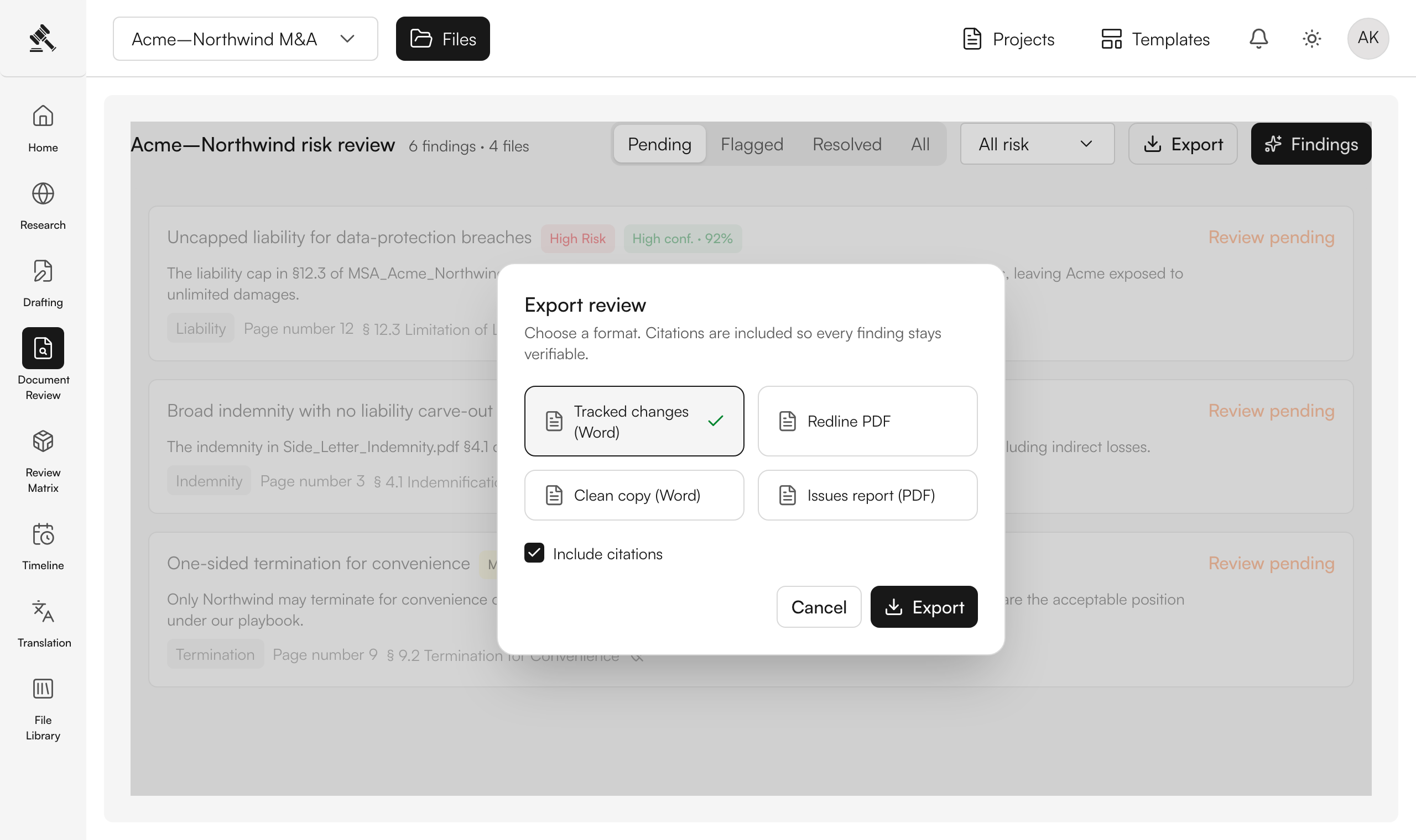 Resolve and export