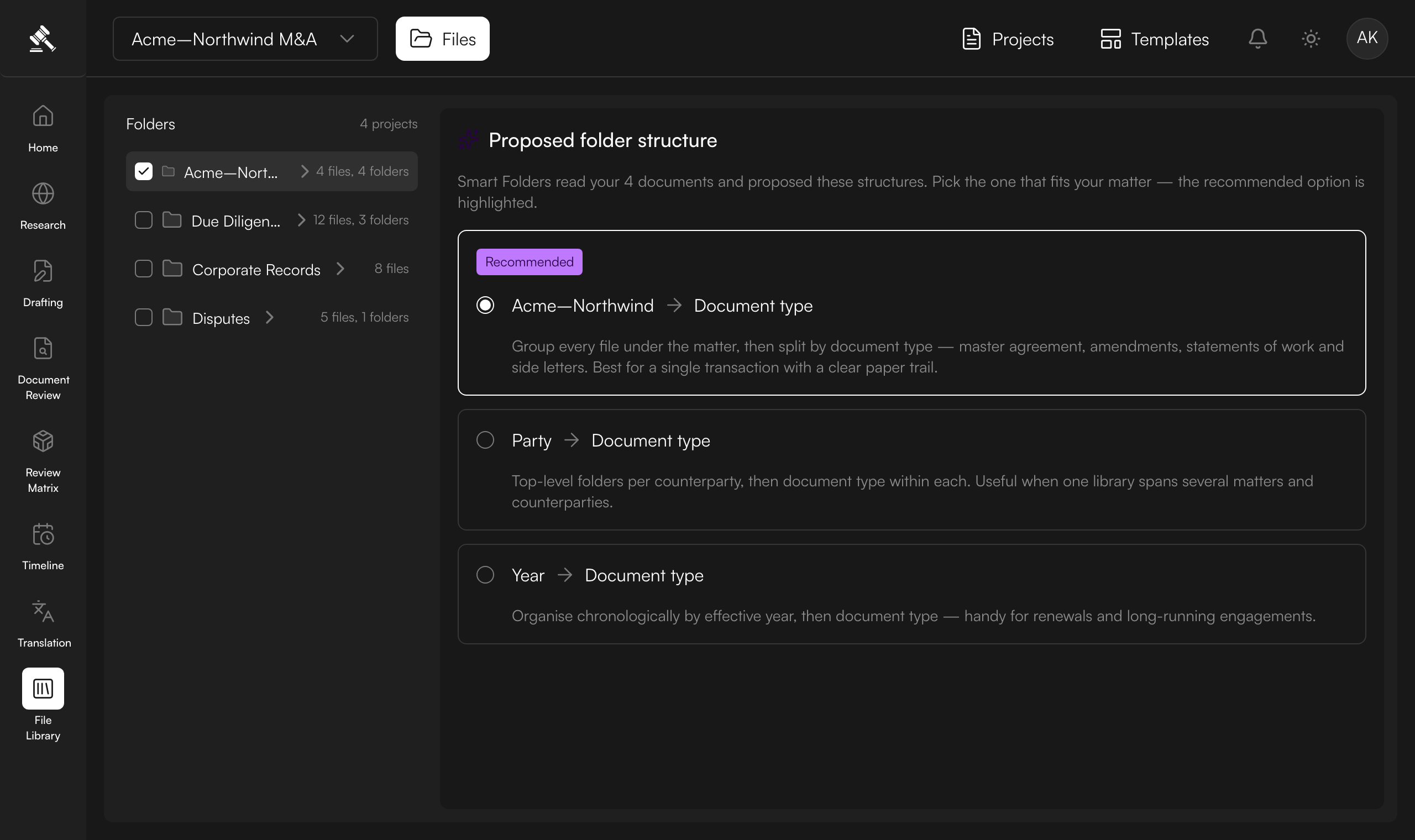 Let Smart Folders propose a structure