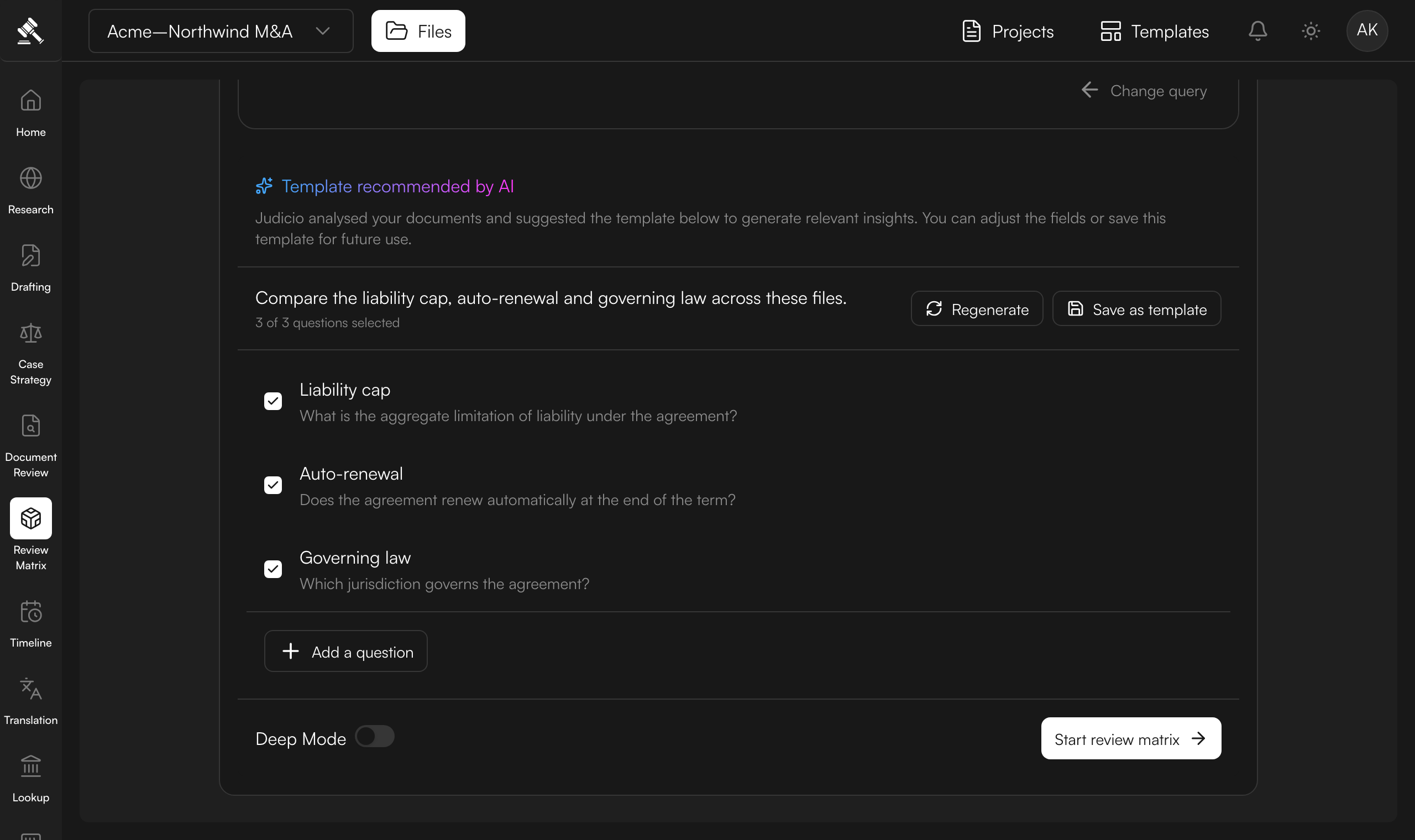 Review the suggested questions