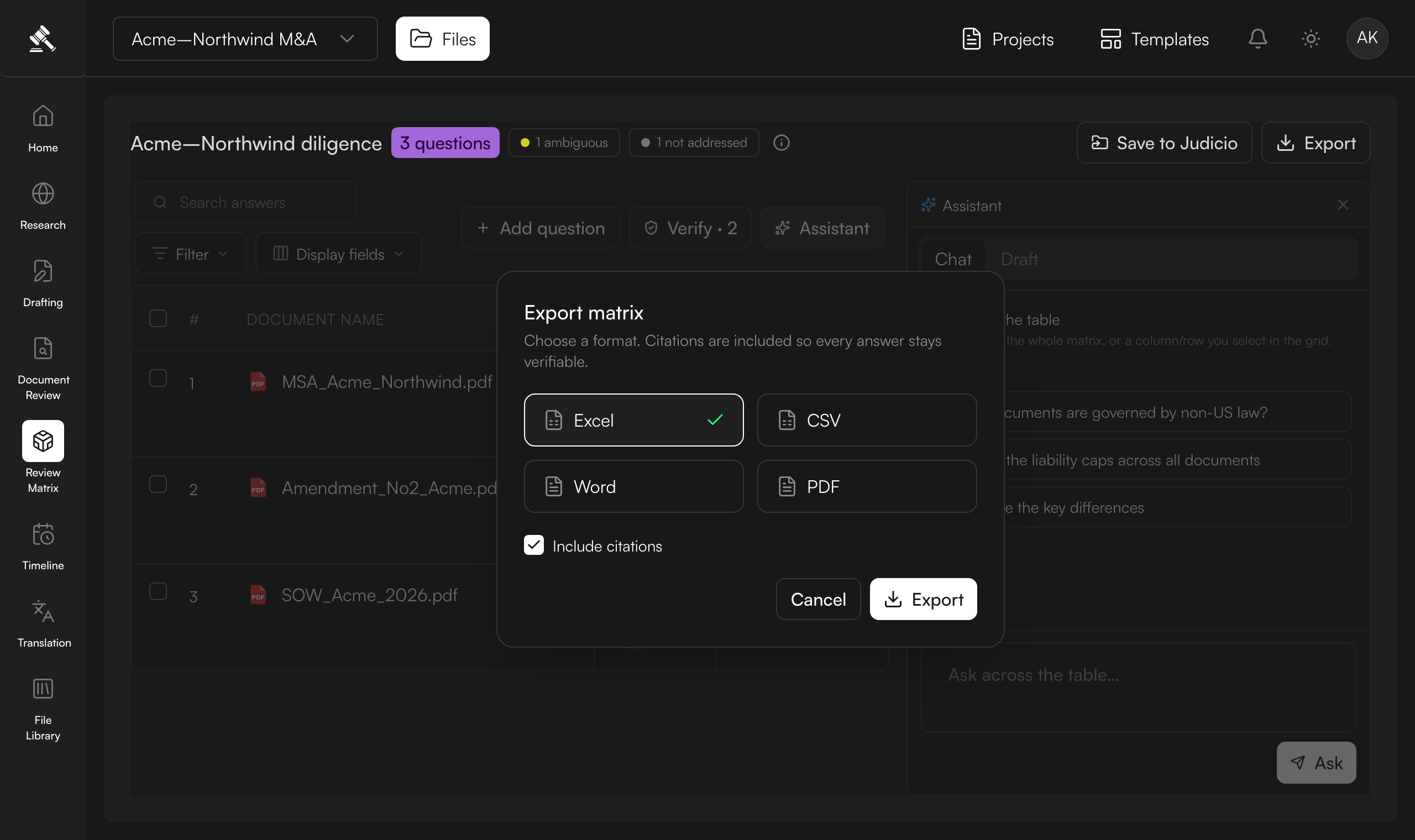 Export — or save as a template