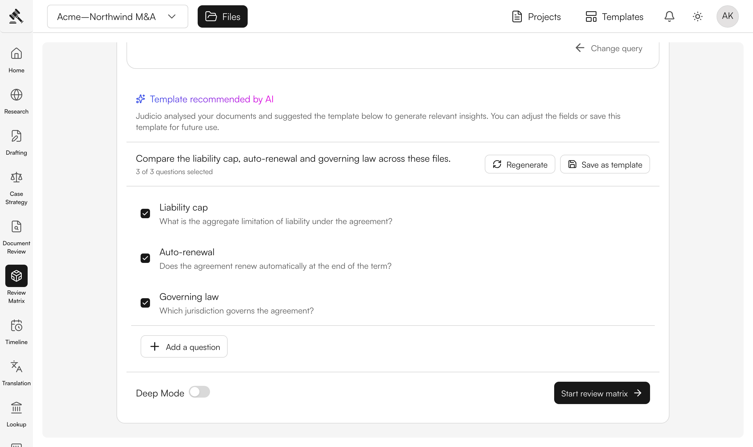 Review the suggested questions