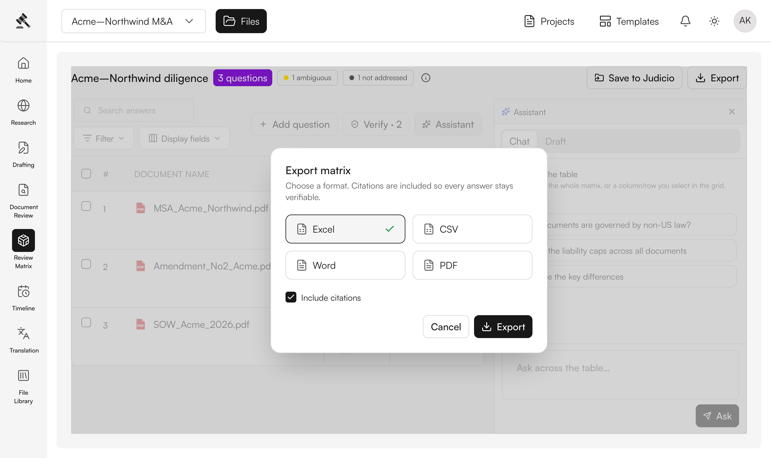 Export — or save as a template