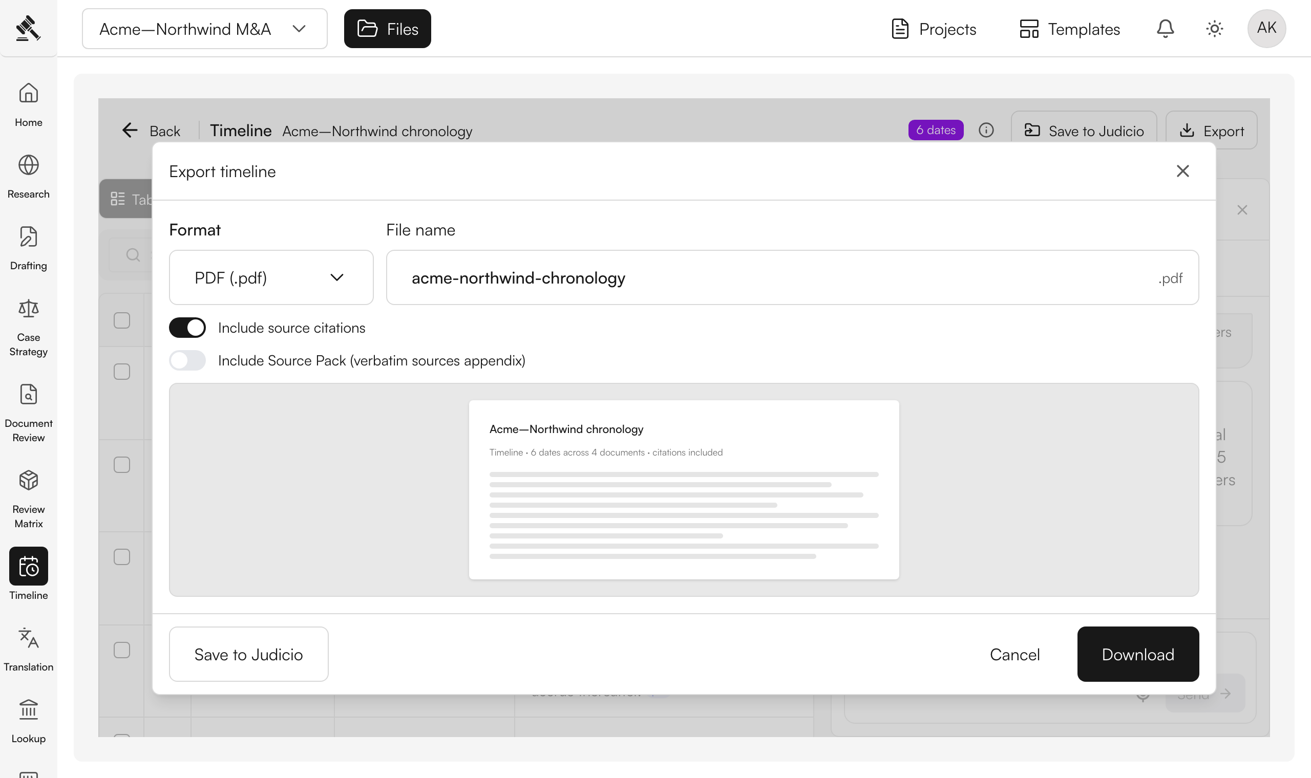 Export — or save as a template